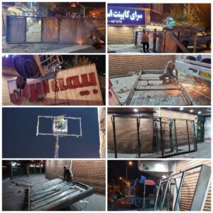 ساماندهی تابلو های تبلیغاتی و رفع آلودگی های بصری اصناف خیابان آزادی