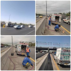 حذف زواید فیزیکی به طول ۴ کیلومتر در بزرگراه آزادگان محدوده منطقه ۱۹