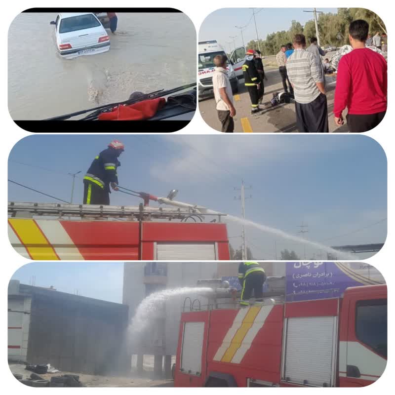 انجام ۵ عملیات اطفاء حریق و امداد و نجات آتش نشانی مهران در ایام نوروز