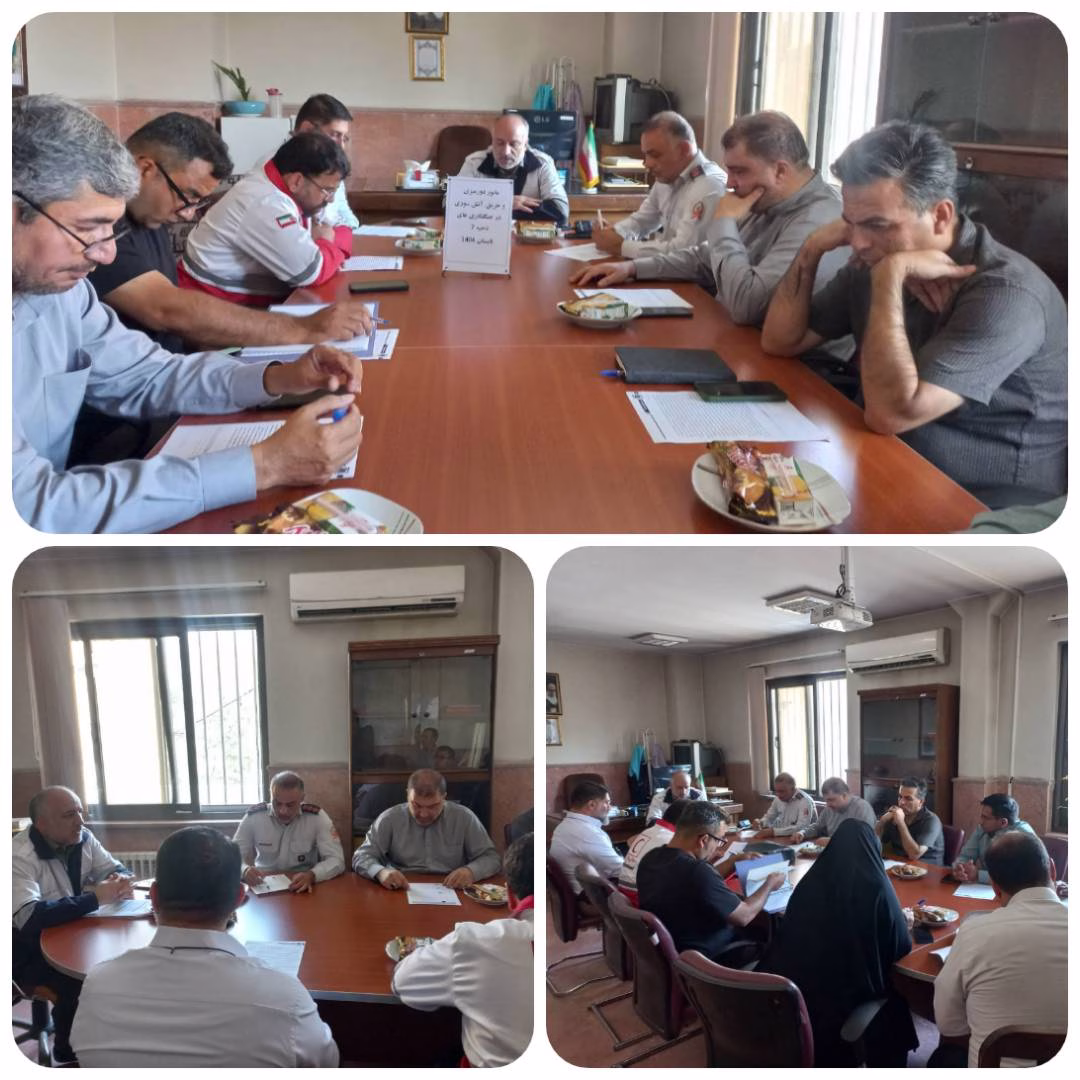 برگزاری تمرین دورميزي آتش سوزی و اطفاء حریق در عرصه جنگل کاری منطقه 20