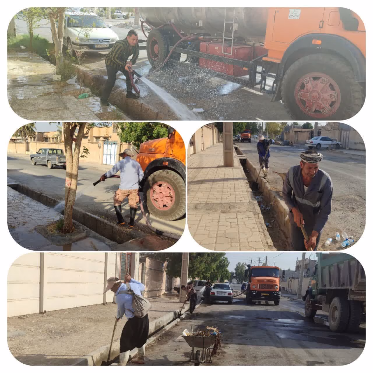 پاکسازی و شستشوی جداول سطح شهر مهران پس از کنگره عظیم اربعین