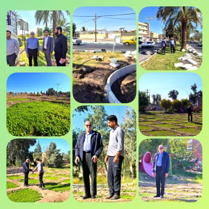 بازدید میدانی شهردار بم از پروژه کشت گل‌های فصلی و بازگشایی تقاطع‌های شهری