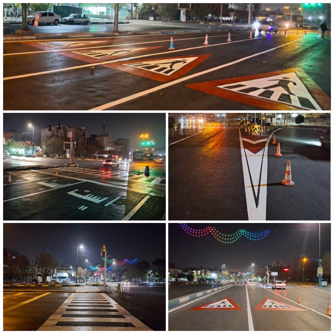 اجرای ۱۱۰۰ متر خط‌کشی و علائم ترافیکی جدید در تقاطع‌ های پرتردد منطقه ۲۰