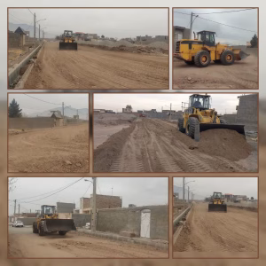 تسطیح وتکمیل مراحل بارریزی و جدولگذاری انتهای خیابان دورشهر