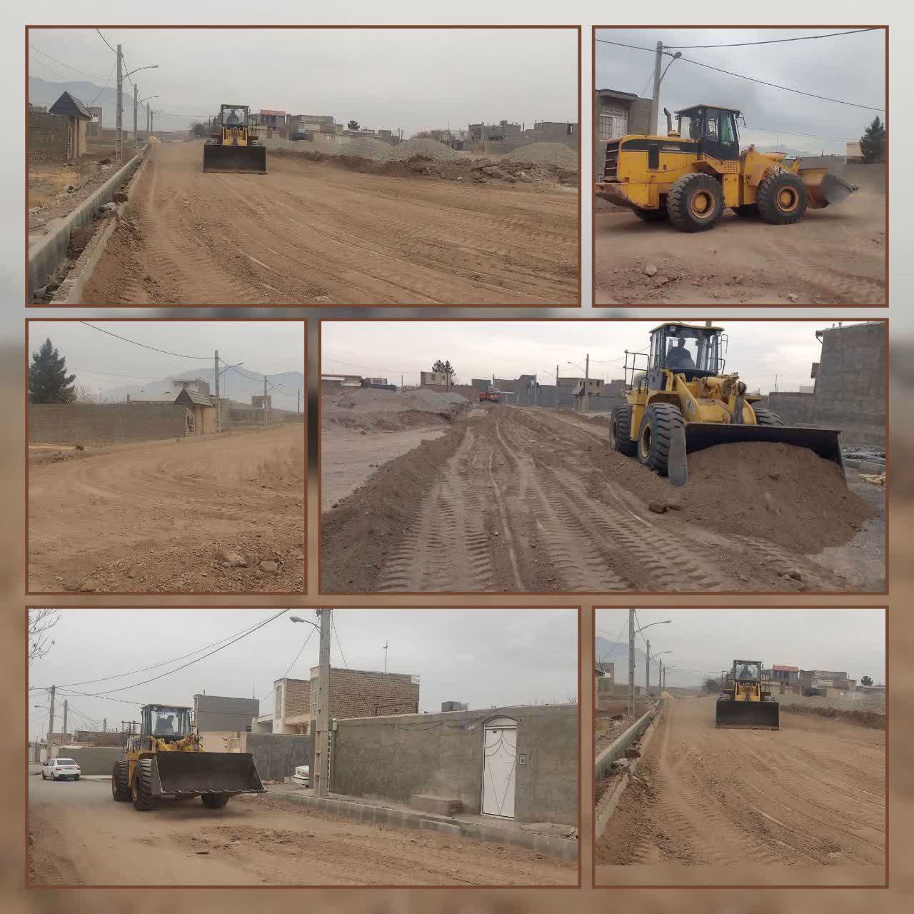 تسطیح وتکمیل مراحل بارریزی و جدولگذاری انتهای خیابان دورشهر