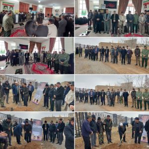 آیین غبارروبی گلزار شهدای آلماجق و اجرای پویش نهال‌کاری