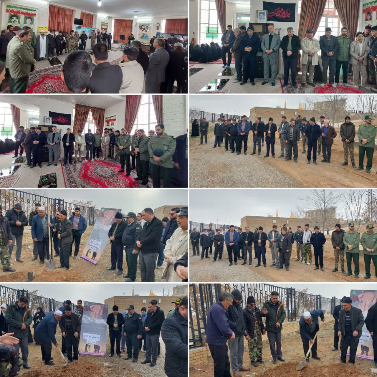 آیین غبارروبی گلزار شهدای آلماجق و اجرای پویش نهال‌کاری