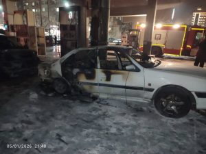 مهار حریق در جایگاه سوخت خیابان شهید رجب‌نیا