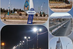 ورودی محمدآباد و میدان دانشگاه زرند نورانی تر از همیشه