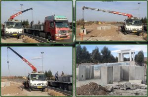 تهیه ، حمل و تخلیه فوندانسیون‌های آماده جهت نصب تیرهای روشنایی بوستان جدیدالاحداث مسافر شهر سلفچگان