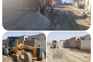 تداوم عملیات تسطیح و زیرسازی معابر سطح شهر مهران