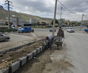 جدول-کشی-ورودی-شهرک-اندیشه-در-بیجار